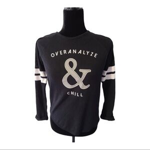 ARDENE Over Analyze & Chill 3/4 Length Sleeve Shirt Size S